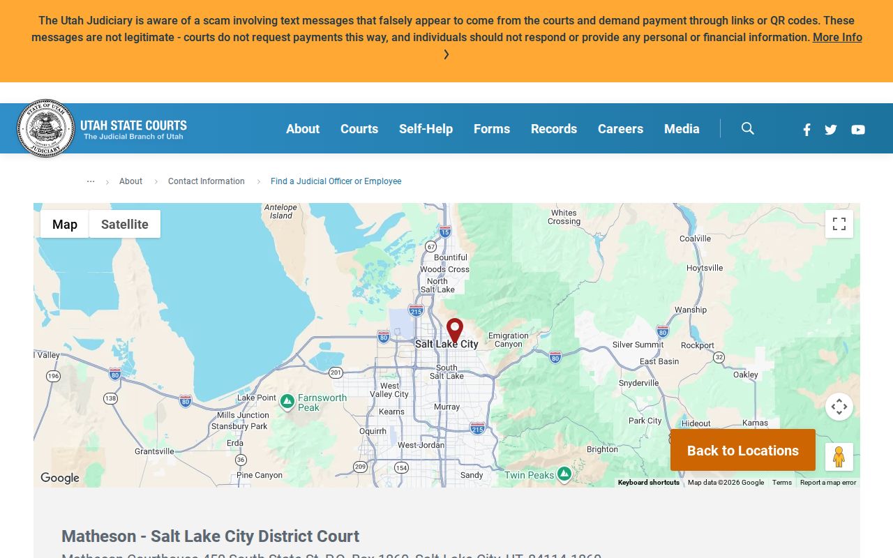 Matheson Courthouse for Salt Lake County criminal case records