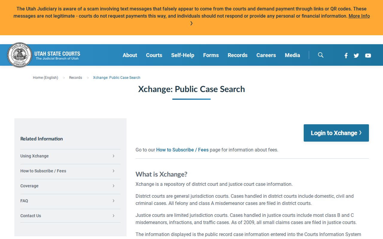 Salt Lake County criminal court records in Utah Xchange