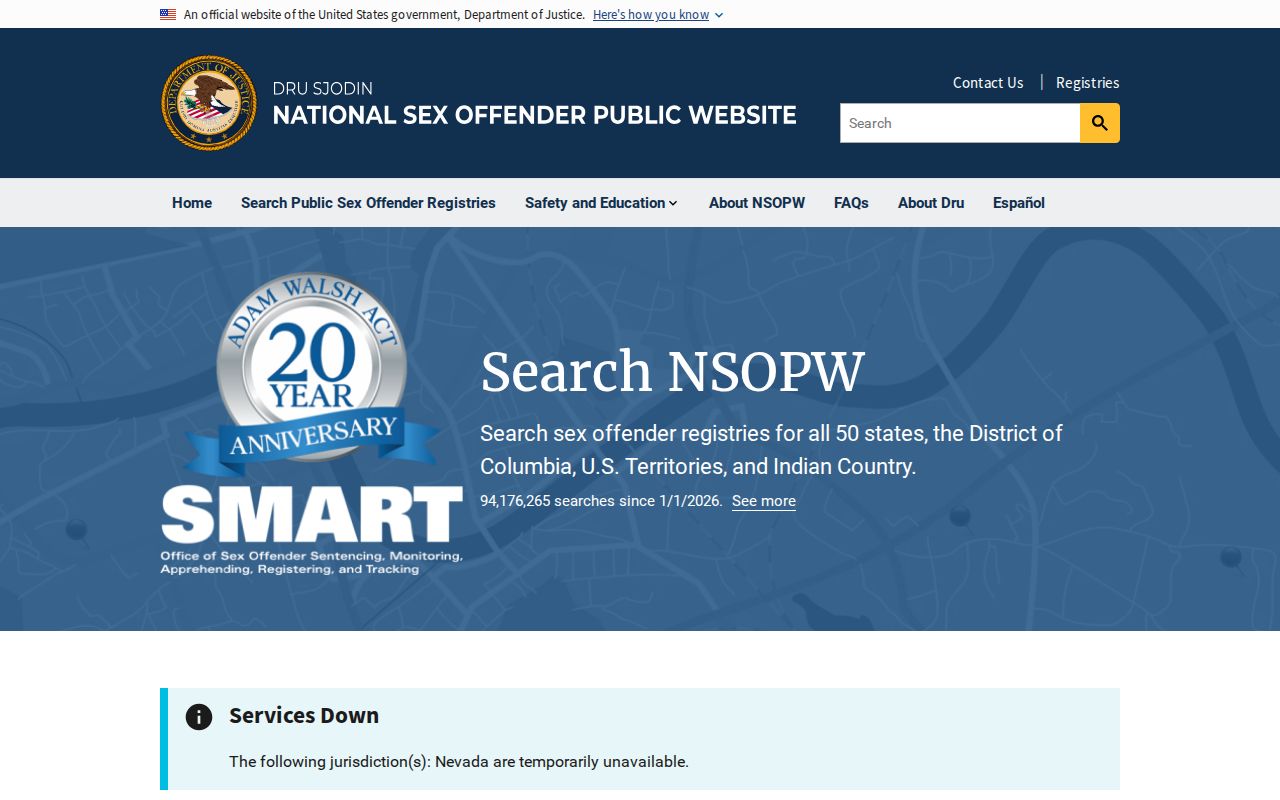 Salt Lake County sex offender lookup through the national NSOPW search