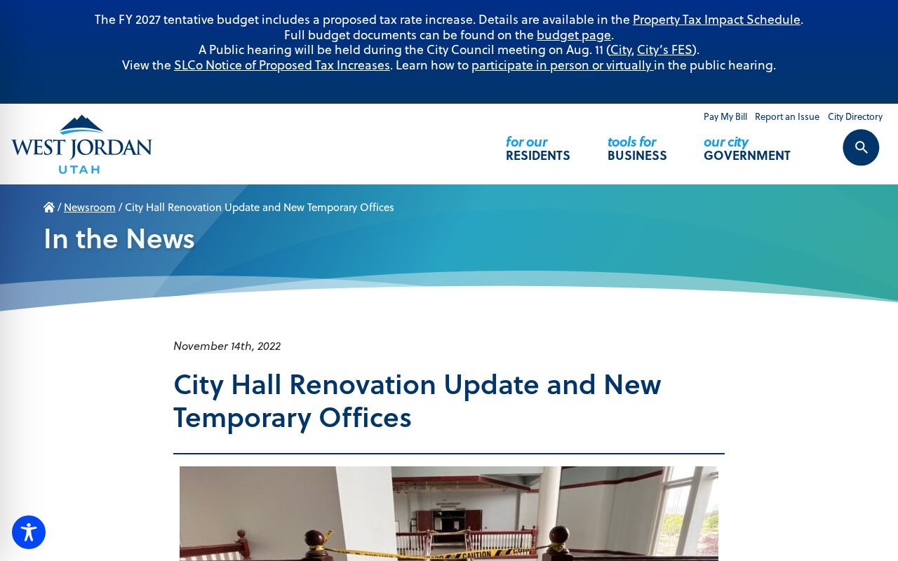 West Jordan city hall source connected with municipal criminal records